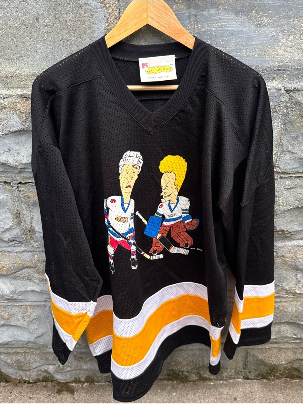 Vintage Beavis And Butthead MTV Show Hockey Jersey 90s 00 XL